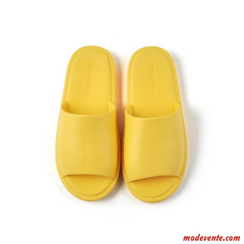 Chaussons Femme Homme Fantaisie De Maison Antidérapant Été Intérieur Jaune