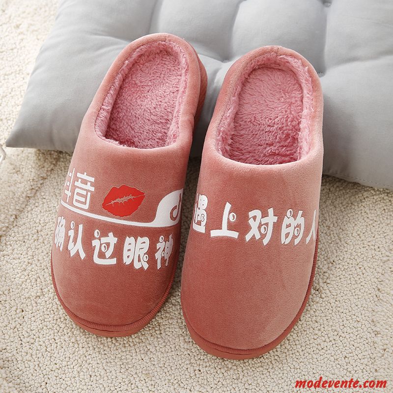 Chaussons Femme Homme Matelassé Fantaisie Intérieur De Maison Charmant Rose