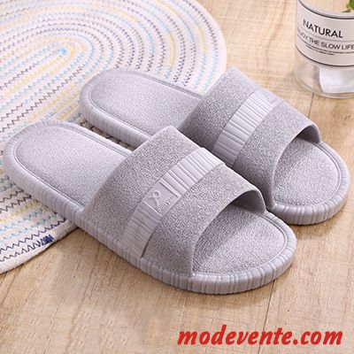 Chaussons Femme Homme Salle De Bains Semelle Doux Tongs Chaussons Intérieur Antidérapant