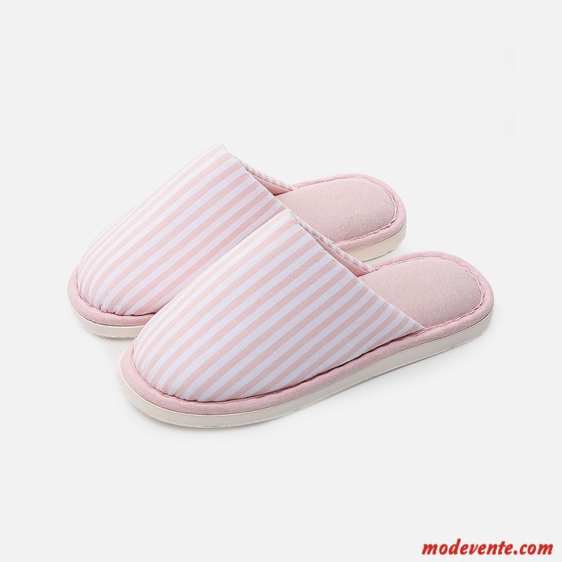 Chaussons Femme Homme Tongs Chaussons Antidérapant Matelassé Chauds Intérieur Rouge Rose