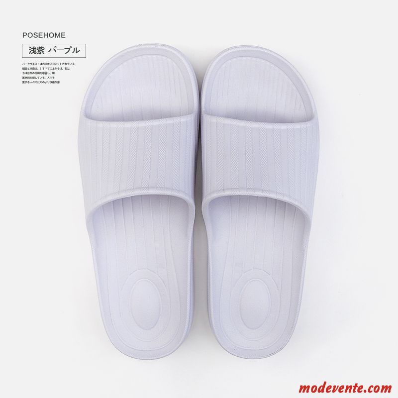 Chaussons Femme Homme Été De Maison Intérieur Semelle Doux Fantaisie Blanc