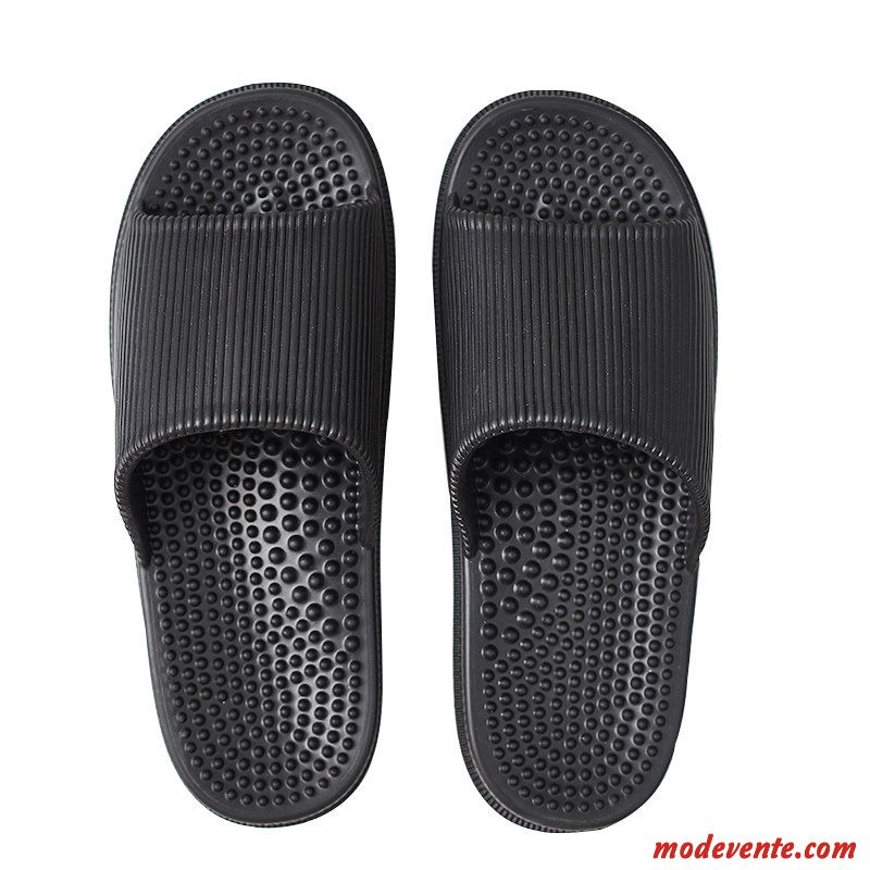 Chaussons Femme Homme Été Massage Intérieur Tongs Chaussons Salle De Bains Blanc