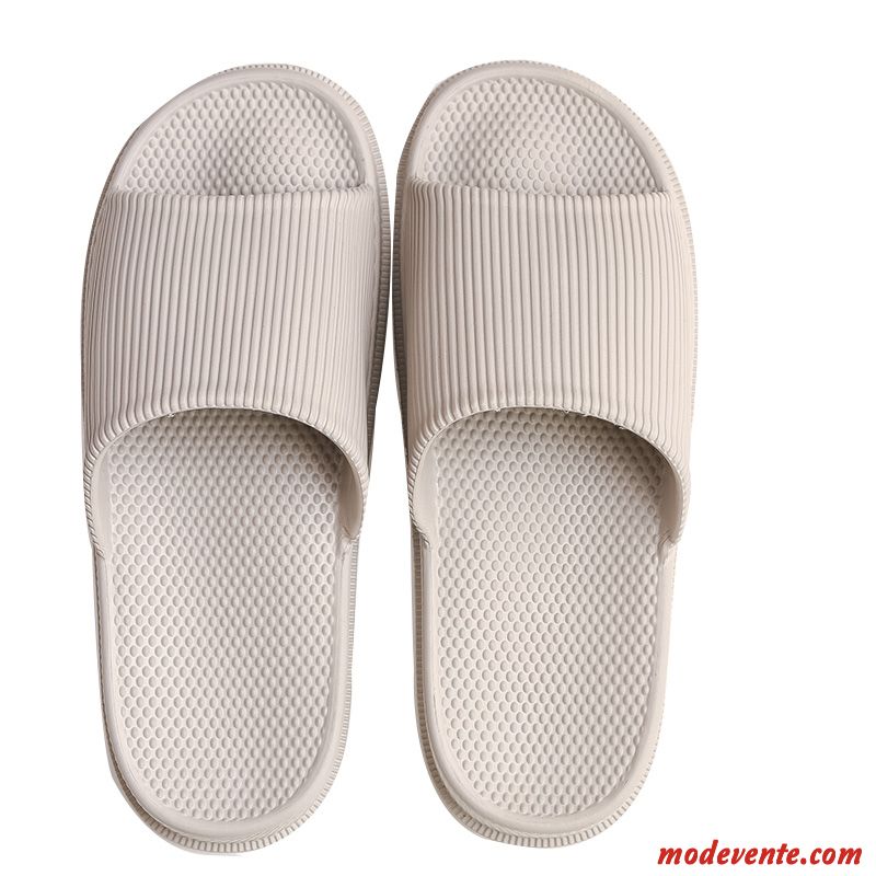 Chaussons Femme Homme Été Massage Intérieur Tongs Chaussons Salle De Bains Blanc