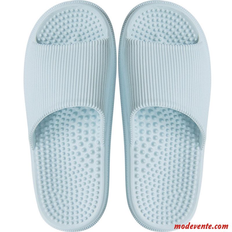 Chaussons Femme Homme Été Massage Intérieur Tongs Chaussons Salle De Bains Blanc