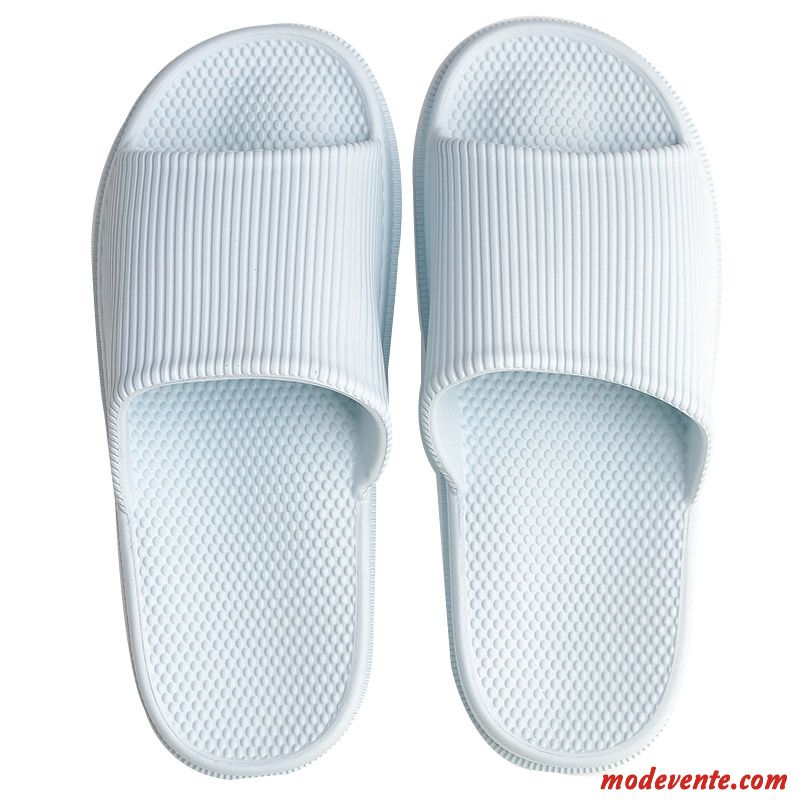 Chaussons Femme Homme Été Massage Intérieur Tongs Chaussons Salle De Bains Blanc