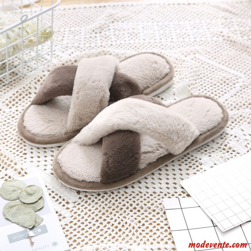 Chaussons Femme Intérieur Fantaisie De Maison Plus De Velours Matelassé Renforcé Rose