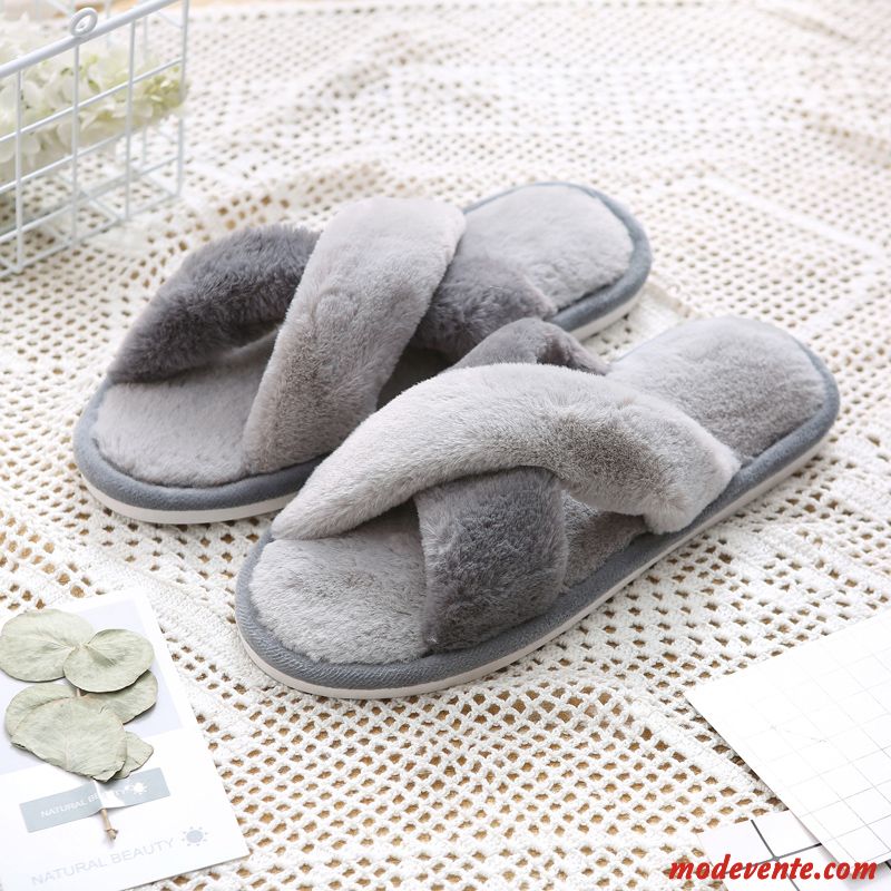 Chaussons Femme Intérieur Fantaisie De Maison Plus De Velours Matelassé Renforcé Rose