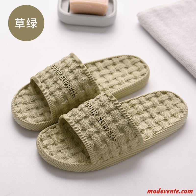 Chaussons Femme Massage De Maison Été Dame Fantaisie Semelle Épaisse Rose