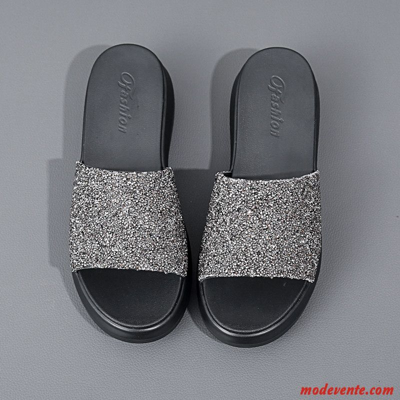 Chaussons Femme Mode Outwear Été Tous Les Assortis Plage Mesh Noir Rouge