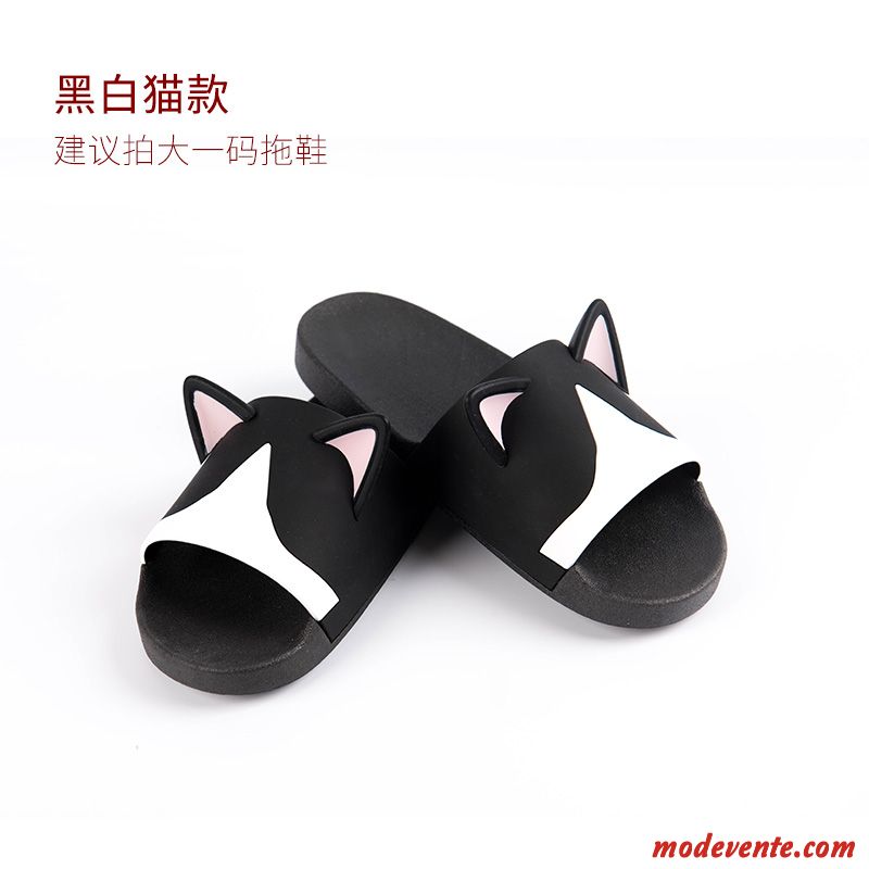 Chaussons Femme Outwear Tongs Chaussons Été Intérieur Fantaisie Dessin Animé Gris