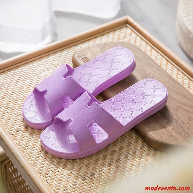 Chaussons Femme Salle De Bains De Maison Tongs Chaussons Fantaisie Été Intérieur Rose