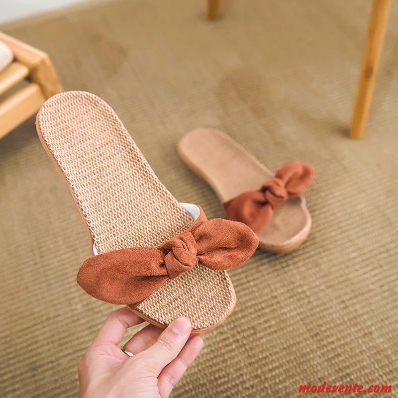 Chaussons Femme Sandales Intérieur Tongs Chaussons Tendance De Maison Tous Les Assortis Rose