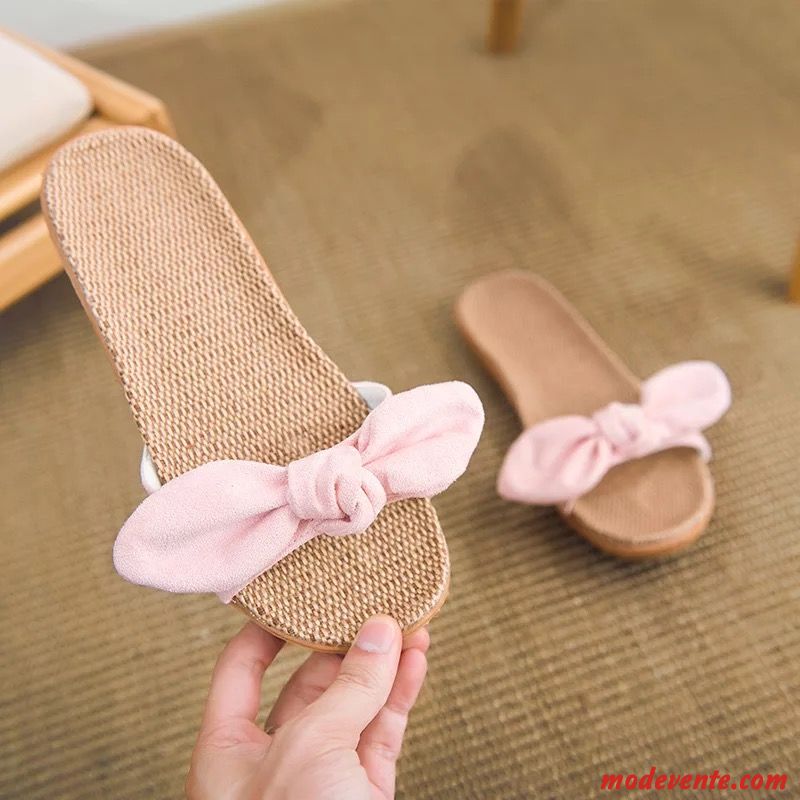 Chaussons Femme Sandales Intérieur Tongs Chaussons Tendance De Maison Tous Les Assortis Rose