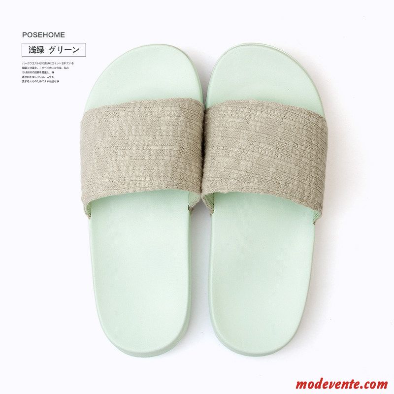 Chaussons Femme Tongs Chaussons Homme Semelle Épaisse Antidérapant Fantaisie De Maison Noir