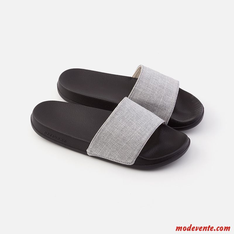 Chaussons Femme Tongs Chaussons Homme Semelle Épaisse Antidérapant Fantaisie De Maison Noir