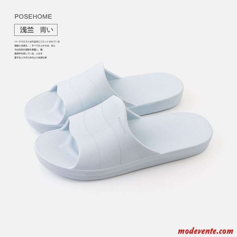 Chaussons Femme Tongs Chaussons Intérieur Été Homme Fantaisie De Maison Bleu Clair