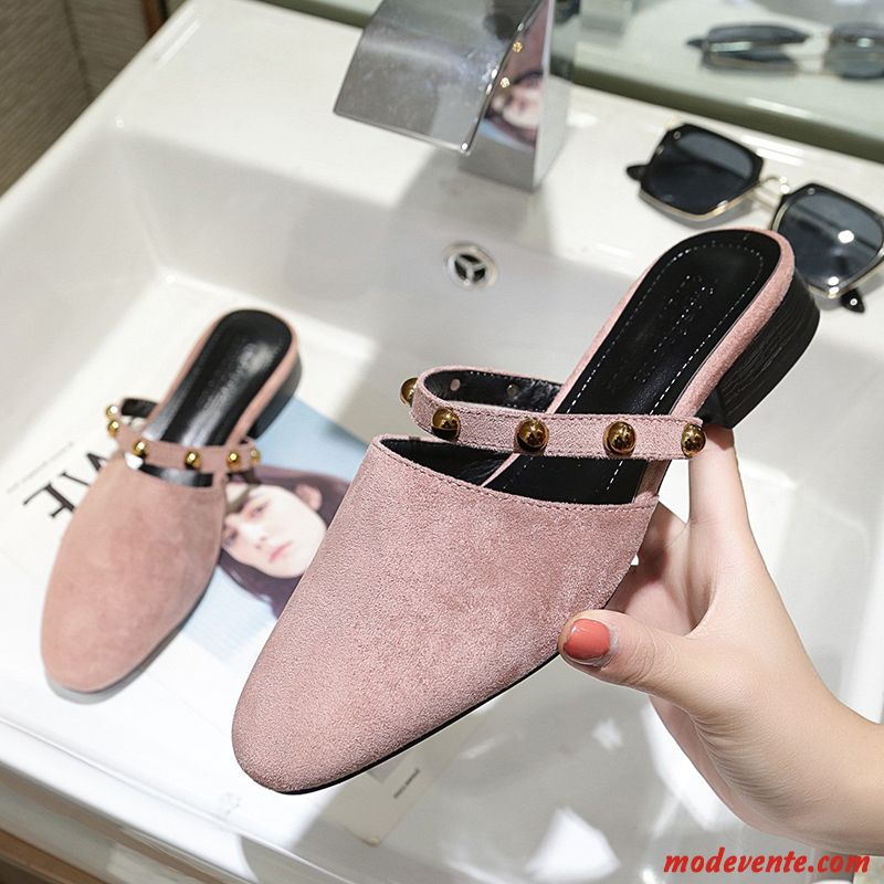 Chaussons Femme Tous Les Assortis Outwear Mode Tongs Chaussons Printemps Épais Rose