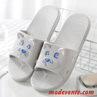 Chaussons Homme Antidérapant Fantaisie Été Tongs Chaussons Salle De Bains De Maison Noir