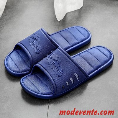 Chaussons Homme Antidérapant Fantaisie Été Tongs Chaussons Salle De Bains De Maison Noir