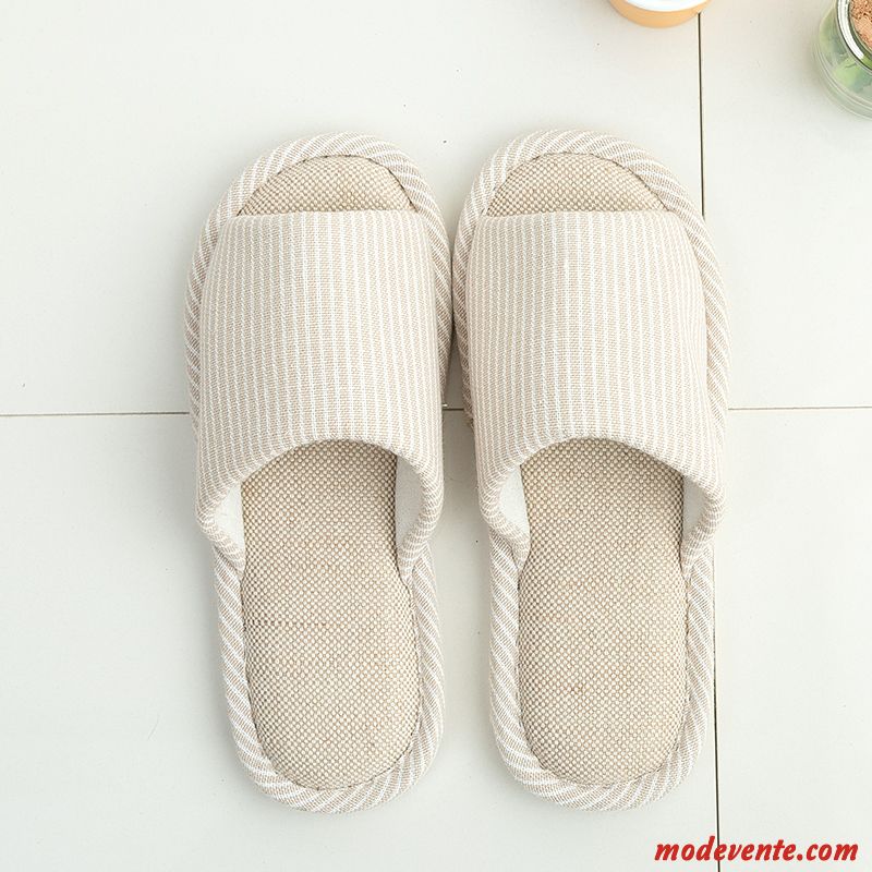 Chaussons Homme De Maison Été Matelassé Semelle Doux Femme Toutes Les Saisons Bleu