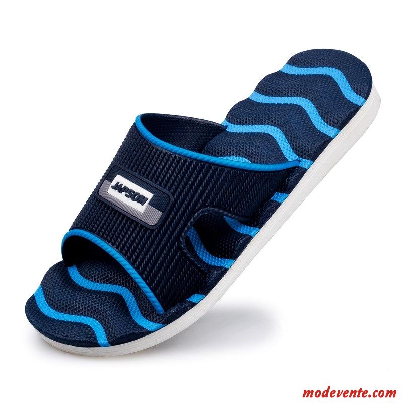 Chaussons Homme Décontractée Été Tongs Chaussons Sandales Étudiant Adolescent Bleu