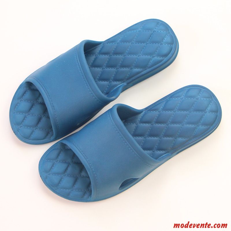 Chaussons Homme Femme Semelle Doux Antidérapant Intérieur Été Salle De Bains Noir