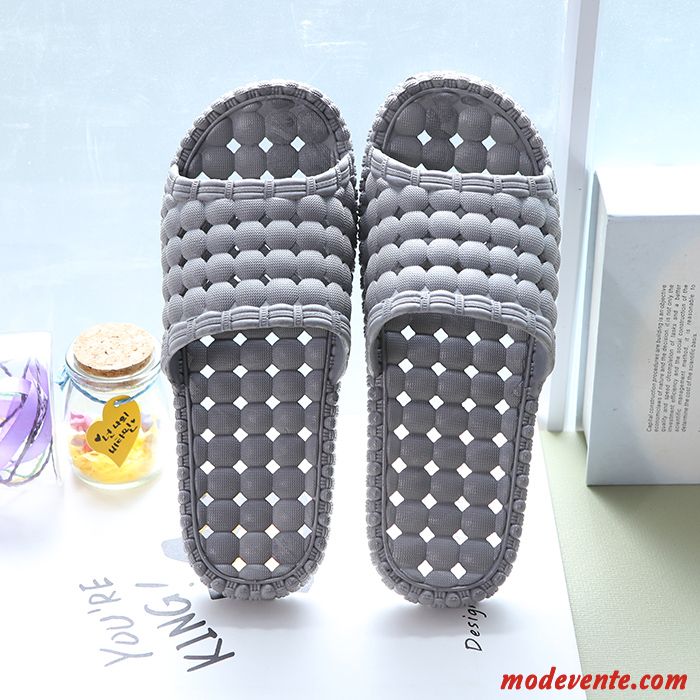 Chaussons Homme Femme Tongs Chaussons Semelle Épaisse Intérieur Fantaisie Charmant Gris