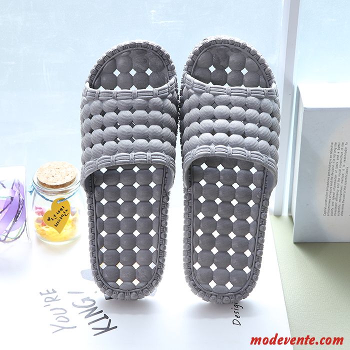 Chaussons Homme Femme Tongs Chaussons Semelle Épaisse Intérieur Fantaisie Charmant Gris