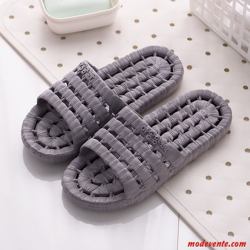 Chaussons Homme Femme Tongs Chaussons Semelle Épaisse Intérieur Fantaisie Charmant Gris