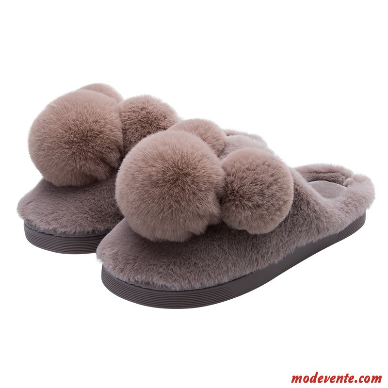 Chaussons Homme Matelassé Chauds Charmant Hiver Fantaisie Intérieur Gris