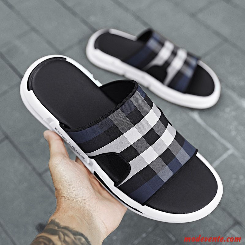 Chaussons Homme Mode De Plein Air Tongs Chaussons Tendance Outwear Plage Bleu Marin