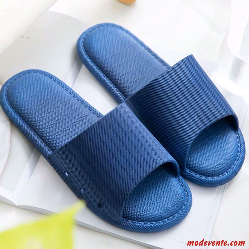 Chaussons Homme Semelle Doux Intérieur De Maison Outwear Été Salle De Bains Noir