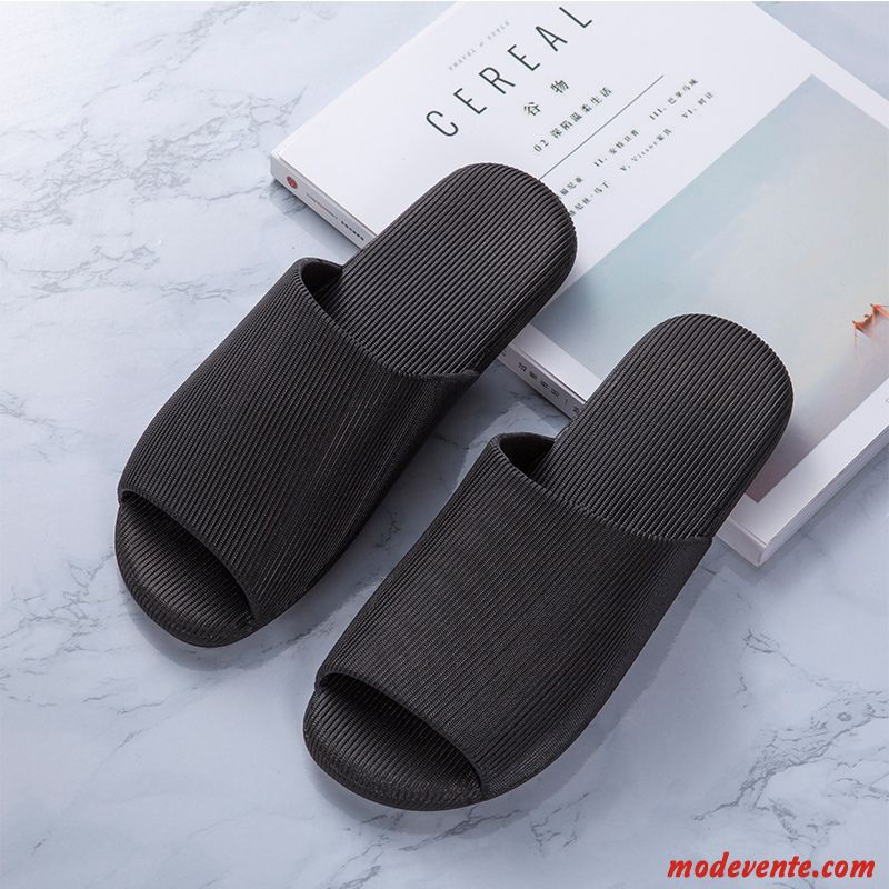 Chaussons Homme Tongs Chaussons Femme Semelle Épaisse Semelle Doux Outwear Intérieur Bleu Marin