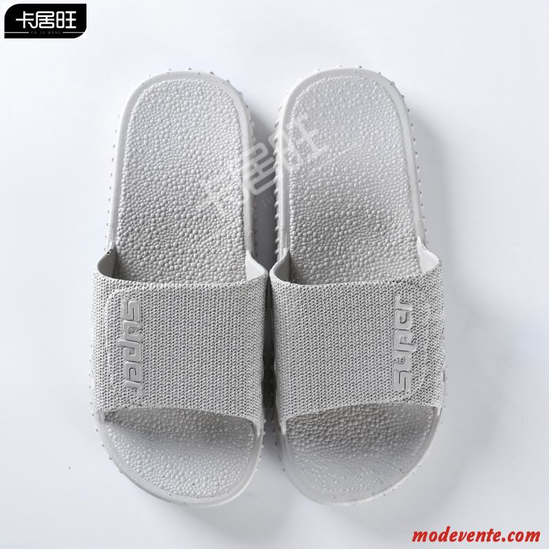 Chaussons Homme Tongs Chaussons Semelle Épaisse Fantaisie Porter Antidérapant Été Gris