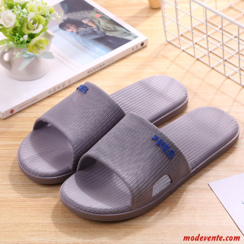 Chaussons Homme Tongs Chaussons Semelle Épaisse Fantaisie Porter Antidérapant Été Gris