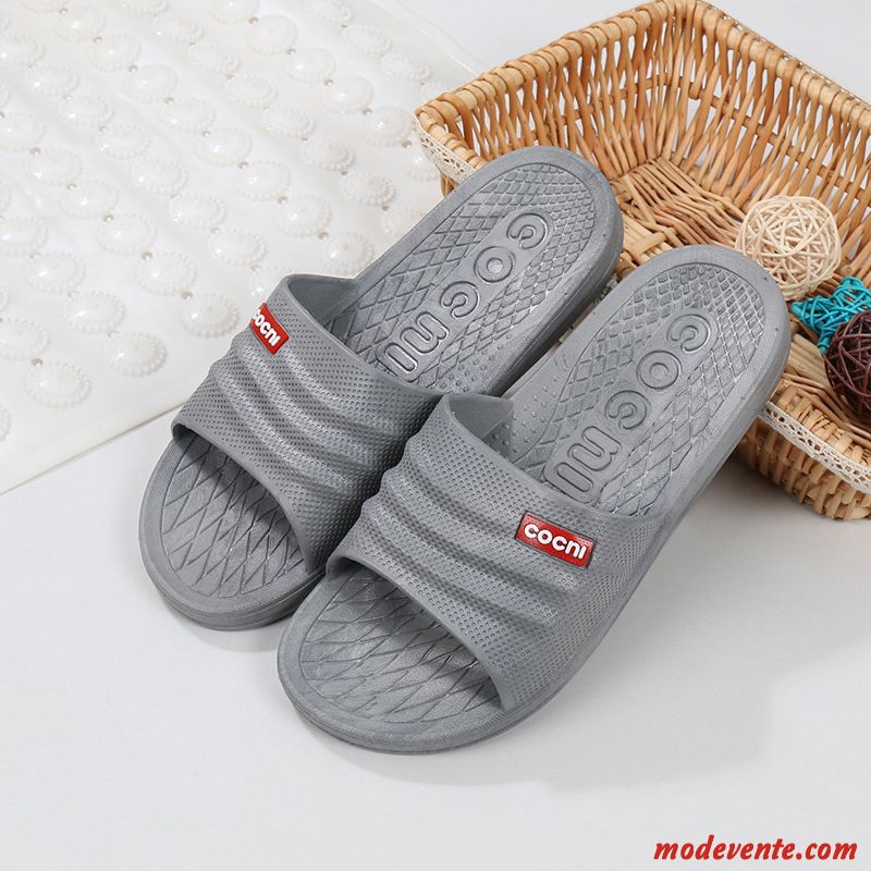 Chaussons Homme Tongs Chaussons Semelle Épaisse Fantaisie Porter Antidérapant Été Gris