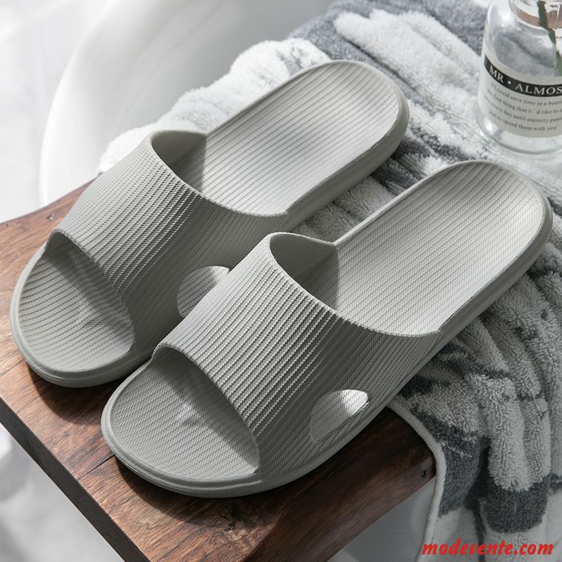 Chaussons Homme Été De Maison Tongs Chaussons Fantaisie Dame Intérieur Gris Clair