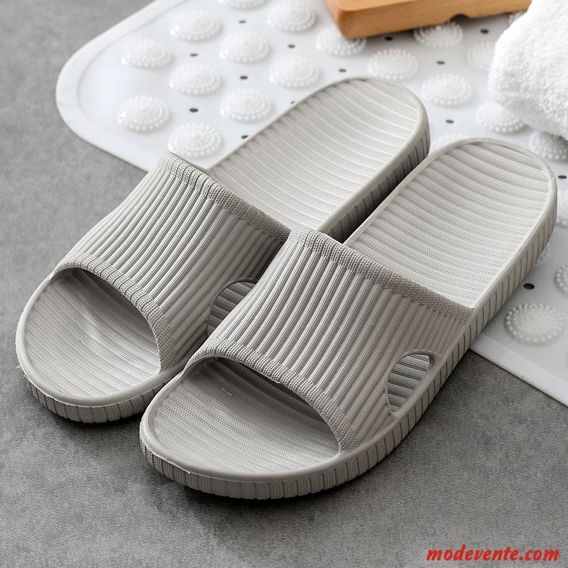 Chaussons Homme Été De Maison Tongs Chaussons Fantaisie Dame Intérieur Gris Clair