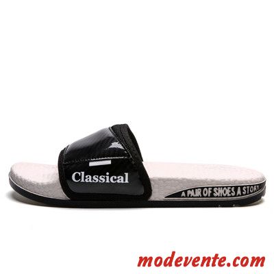 Chaussons Homme Été Femme Tongs Chaussons Simple Fantaisie Outwear Noir