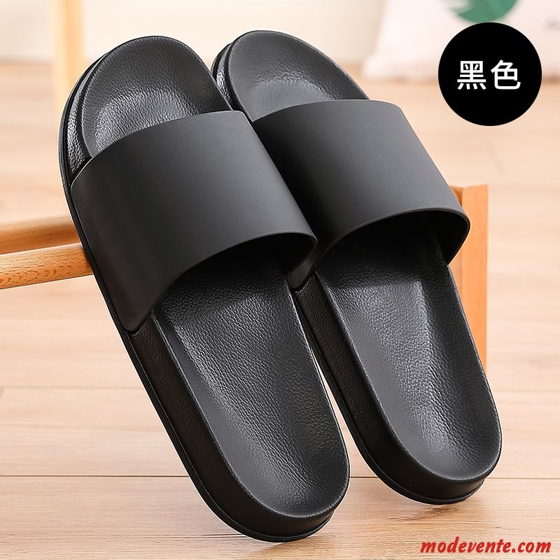 Chaussons Homme Été Tongs Chaussons Mode Grande Taille Gros Tendance Noir