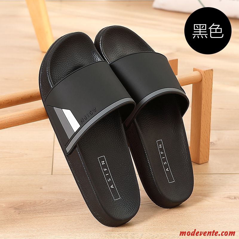 Chaussons Homme Été Tongs Chaussons Mode Grande Taille Gros Tendance Noir