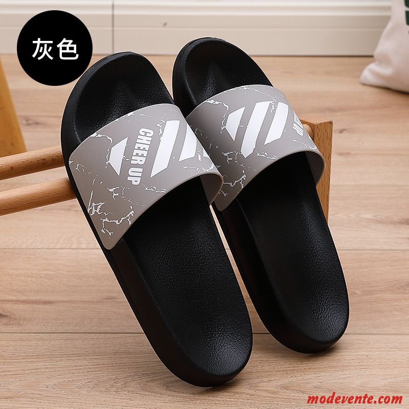 Chaussons Homme Été Tongs Chaussons Mode Grande Taille Gros Tendance Noir