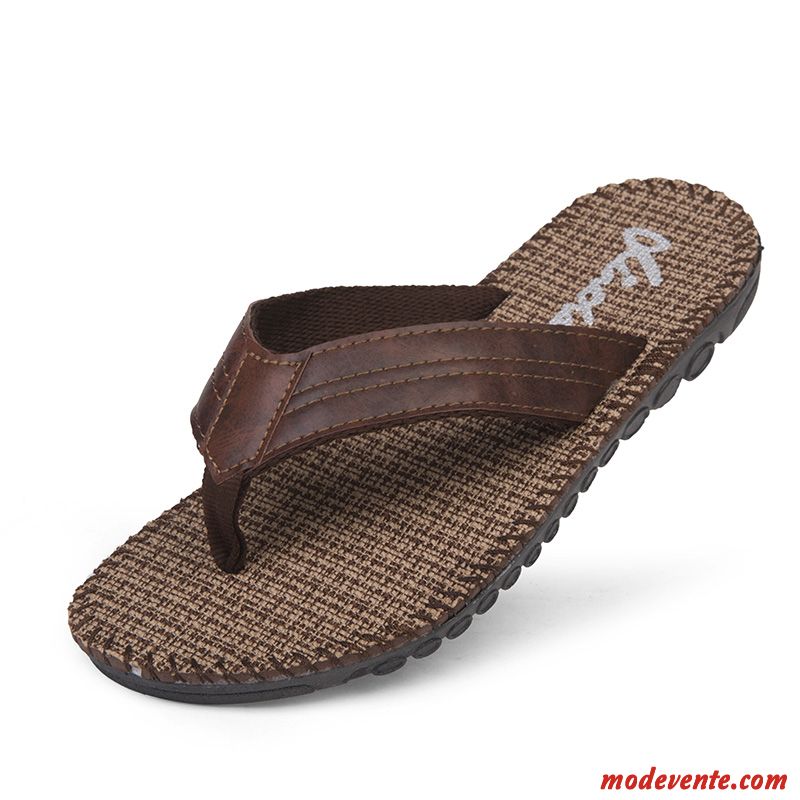 Chaussons Homme Été Tongs Plage Tendance Ambre Pas Cher