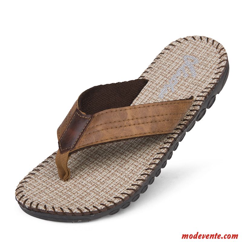 Chaussons Homme Été Tongs Plage Tendance Ambre Pas Cher