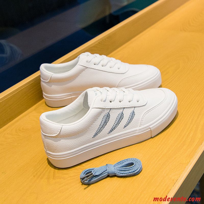 Chaussures Basses Femme Printemps Étudiant Été Chaussures De Skate Décontractée Mesh Bleu Blanc Rouge
