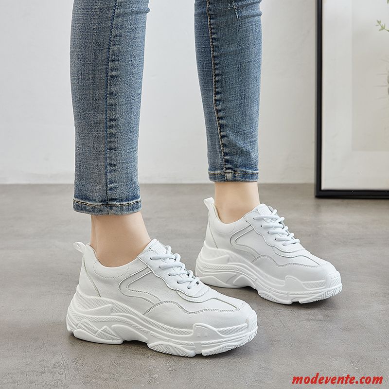 Chaussures Basses Femme Étudiant Printemps Tous Les Assortis Chaussures De Sport Running Tendance Blanc