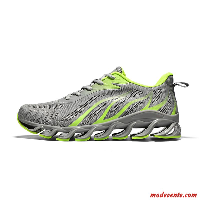 Chaussures Basses Homme Running Chaussures De Sport Cushioning Lumière Net Chaussures De Running Blanc Noir