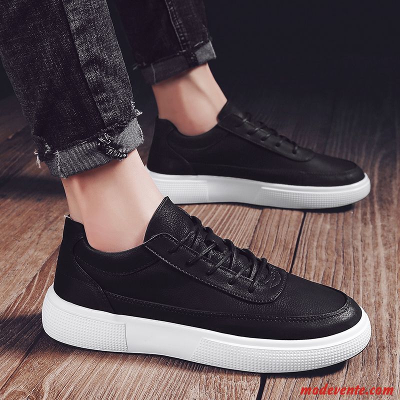 Chaussures Basses Homme Tendance Augmenté Tous Les Assortis Chaussures De Skate Décontractée Printemps Blanc