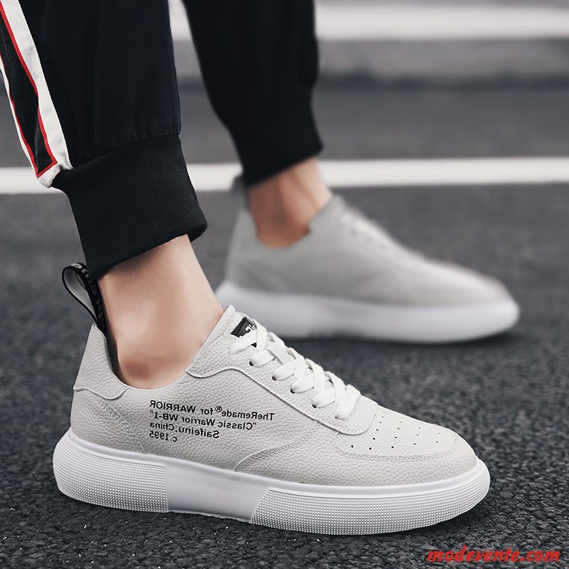 Chaussures Basses Homme Tendance Augmenté Tous Les Assortis Chaussures De Skate Décontractée Printemps Blanc