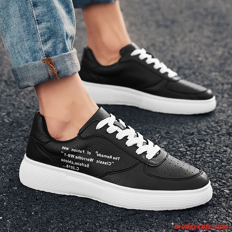 Chaussures Basses Homme Tendance Augmenté Tous Les Assortis Chaussures De Skate Décontractée Printemps Blanc